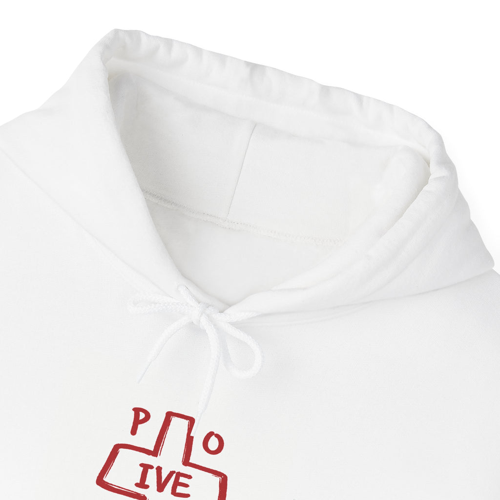 Positive Cross Hoodie – Minimal Red 'POSITIVE' Cross Graphic Sweatshirt